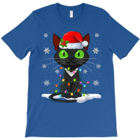 Santa Hat Cat Christmas Lights Funny Kitten Cat Lover T-shirt | Artistshot