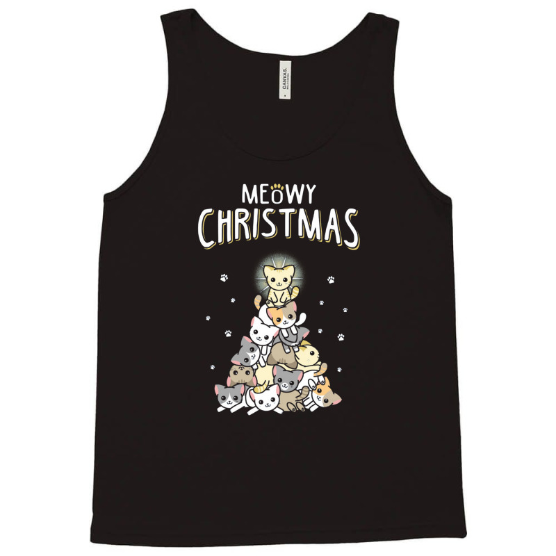 Ugly Cat Christmas Sweater Meow Christmas Tank Top | Artistshot