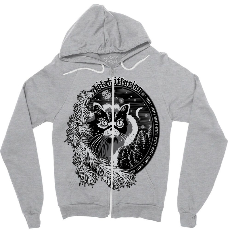 Yule Cat Jolakotturinn Icelandic Christmas Cat Zipper Hoodie | Artistshot