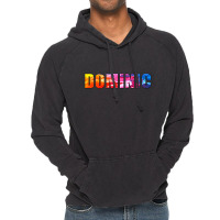 Dominic Name Art Rainbow Colorful Vintage Hoodie | Artistshot