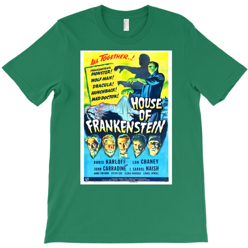 House Of Frankenstein  Vintage Universal Horror Film Poster Classic  T T-Shirt by anwtizahlest | Artistshot