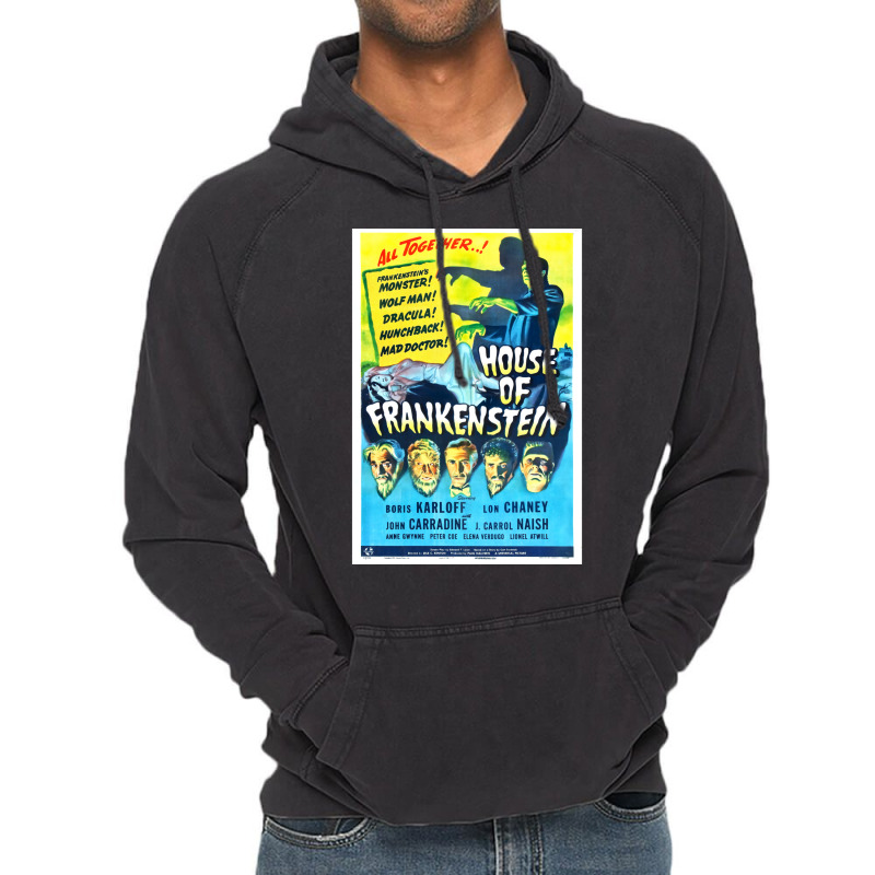 House Of Frankenstein  Vintage Universal Horror Film Poster Classic  T Vintage Hoodie by anwtizahlest | Artistshot