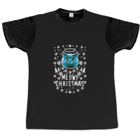 Black Cat Kitty Christmas Cat Holy Blue Cat Meowy Christmas Kitten Cat Graphic T-shirt | Artistshot