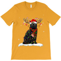 Black Cat Reindeer Christmas Light Shirt Cat Lover Christmas T-shirt | Artistshot