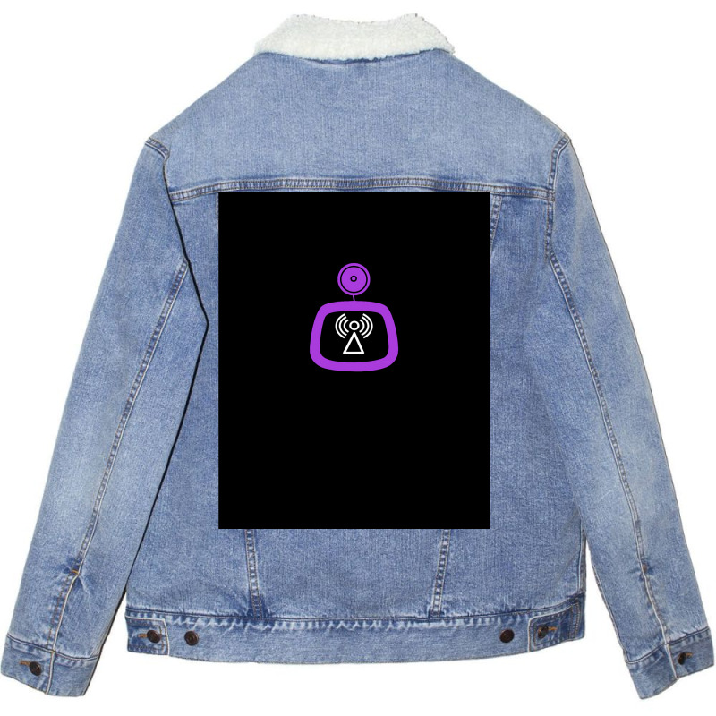 Mixed Signals  Purple Graphic  Girl Nostalgia Unisex Sherpa-Lined Denim Jacket by anwtizahlest | Artistshot