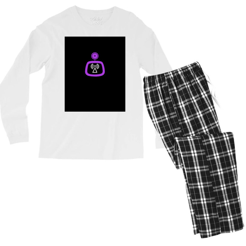 Mixed Signals  Purple Graphic  Girl Nostalgia Men's Long Sleeve Pajama Set by anwtizahlest | Artistshot