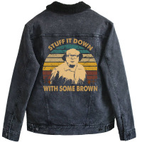 Vintage Design Stuff It Down With Some Brown Unisex Sherpa-lined Denim Jacket | Artistshot