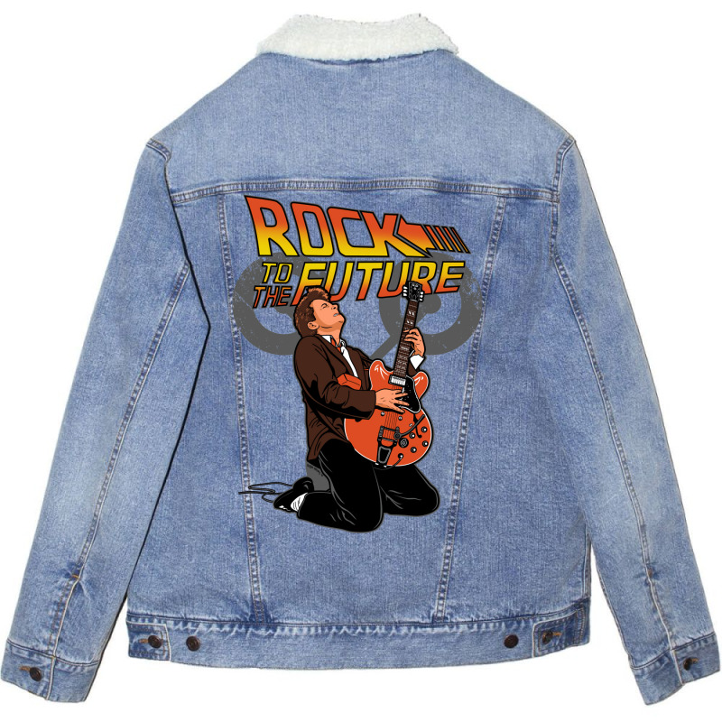 Rock To The Future Unisex Sherpa-Lined Denim Jacket by damblydutcan | Artistshot