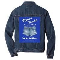 Never Nude Awareness Month Poster Music Men Denim Jacket | Artistshot