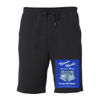 Never Nude Awareness Month Poster Music Fleece Short | Artistshot