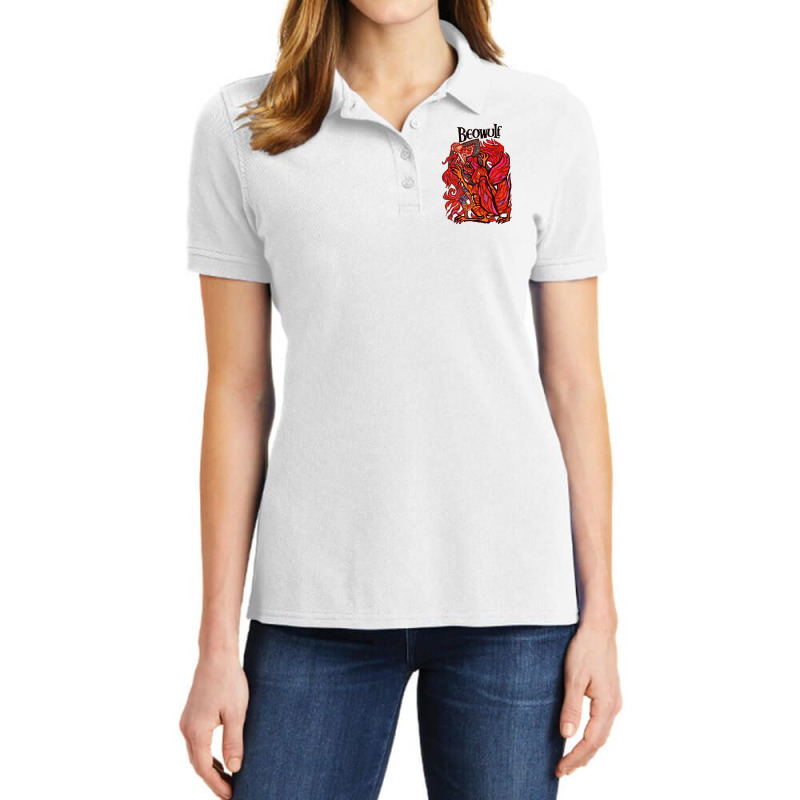 High Resolution Beowulf Vintage Book Cover Ladies Polo Shirt by MeganArtist | Artistshot