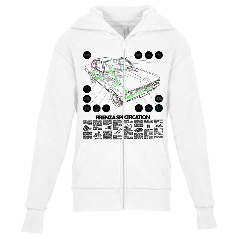 Vauxhall Firenza   Brochure Youth Zipper Hoodie by LarryArtist | Artistshot