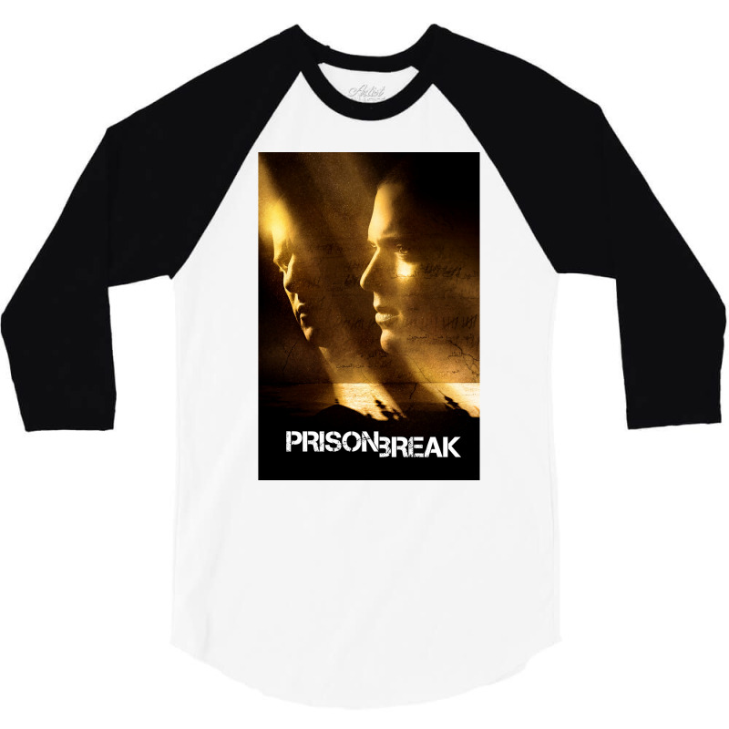 Prison Break Faces Poster Red 3/4 Sleeve Shirt | Artistshot