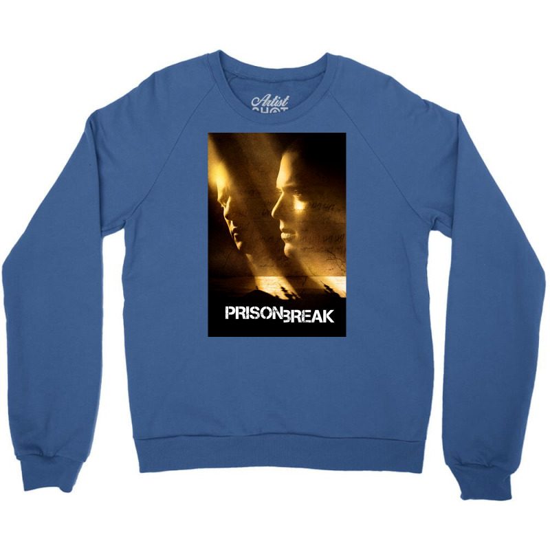 Prison Break Faces Poster Red Crewneck Sweatshirt | Artistshot