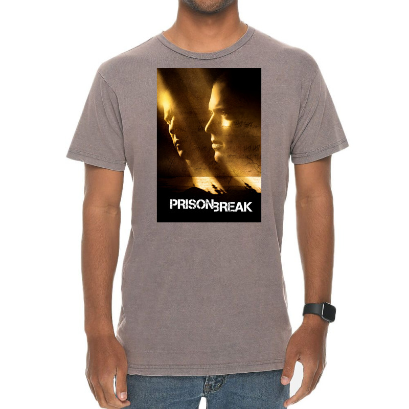 Prison Break Faces Poster Red Vintage T-shirt | Artistshot