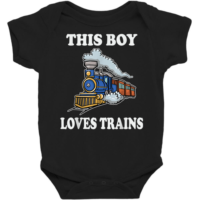 This Boy Loves Trains Gift Train Wagon Lover Gifts Baby Bodysuit by vandoi | Artistshot