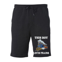 This Boy Loves Trains Gift Train Wagon Lover Gifts Fleece Short | Artistshot