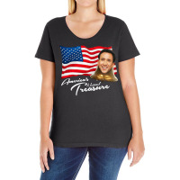 America's National Treasure   White Text Ladies Curvy T-shirt | Artistshot