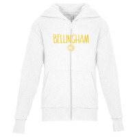 Bellingham Washington Drawing Of Sun Amber Print Youth Zipper Hoodie | Artistshot