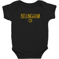 Bellingham Washington Drawing Of Sun Amber Print Baby Bodysuit | Artistshot