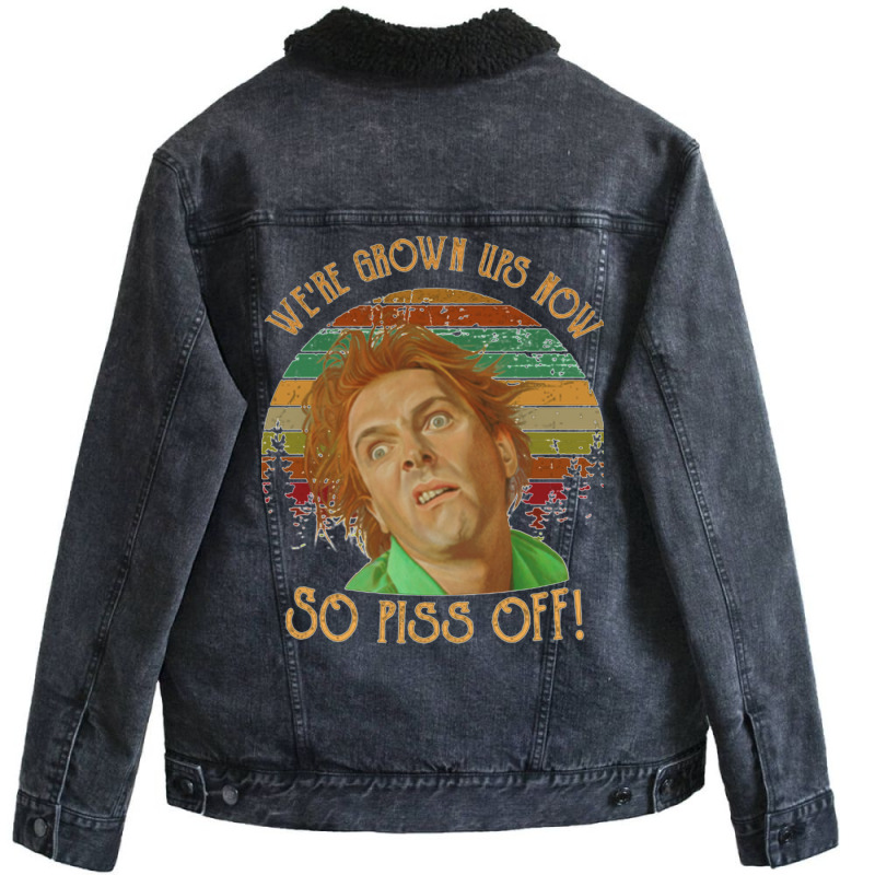 We Re Grown Ups Now So Piss Off   Gift Shirt Unisex Sherpa-Lined Denim Jacket by enaitzriskusq | Artistshot