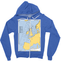 Uk Shipping Forecast Map  Blue Nostalgia Cute Zipper Hoodie | Artistshot