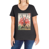 Ancient Japanese Culture Sakura Cherry Blossom Katana Sword Ladies Curvy T-shirt | Artistshot