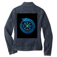 Vegvisir Jormungandr World Serpent  Quote 80s Ladies Denim Jacket | Artistshot