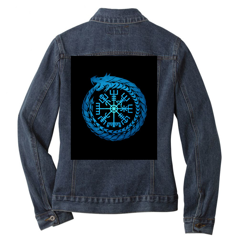 Vegvisir Jormungandr World Serpent  Quote 80s Ladies Denim Jacket by mcmeeliinoo | Artistshot