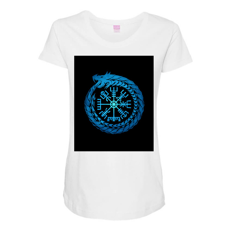 Vegvisir Jormungandr World Serpent  Quote 80s Maternity Scoop Neck T-shirt by mcmeeliinoo | Artistshot