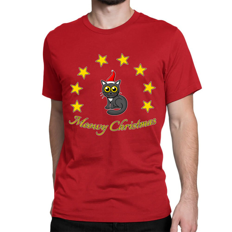 Meowy Christmas   Christmas With Cat Classic T-shirt | Artistshot