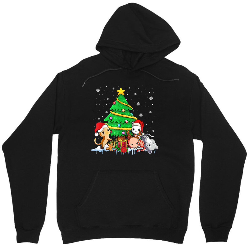 Reindeer Santa Cat Christmas Lights Funny Cat Lover For Unisex Hoodie | Artistshot