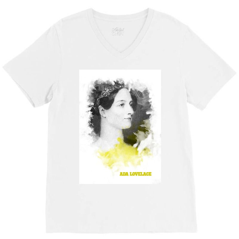 Ada Lovelace Painting Art V-neck Tee | Artistshot