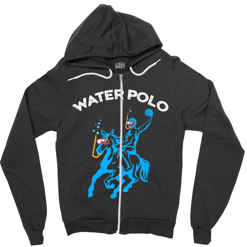 Limited Edition Water Polo Cool Underwater Horse Player Zipper Hoodie by Estrada Link | Artistshot