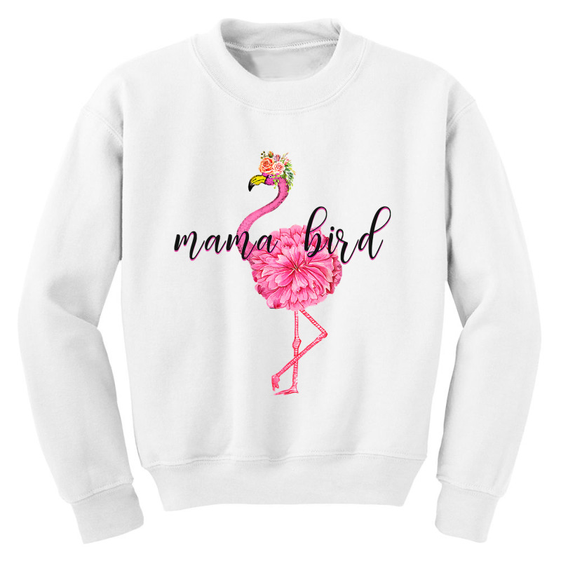 Flower Pink Mama Bird Momma Flamingo Summer Sea 2019 Floral Youth Sweatshirt by Iribe890 | Artistshot