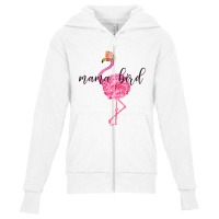 Flower Pink Mama Bird Momma Flamingo Summer Sea 2019 Floral Youth Zipper Hoodie | Artistshot