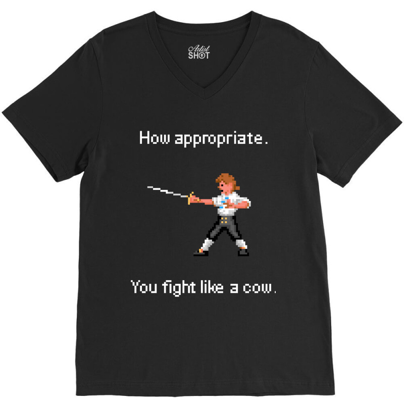 How Appropriate You Fight Like A Cow V-Neck Tee by MeganArtist | Artistshot