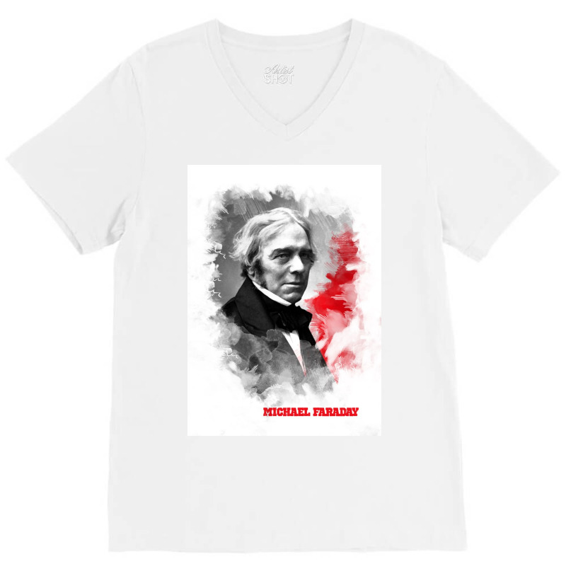 Michael Faraday V-neck Tee | Artistshot