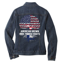 American Grown Finnish Roots Ladies Denim Jacket | Artistshot