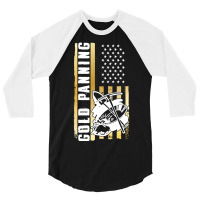 Limited Edition American Flag Gold Panning Gold Miner Treasure Hunting 3/4 Sleeve Shirt | Artistshot