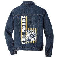 Limited Edition American Flag Gold Panning Gold Miner Treasure Hunting Men Denim Jacket | Artistshot