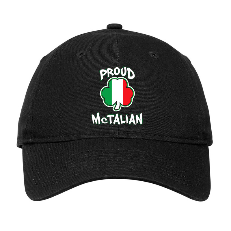 Mctalian Irish And Italian Pride Shamrock St Patricks Day Adjustable Cap | Artistshot