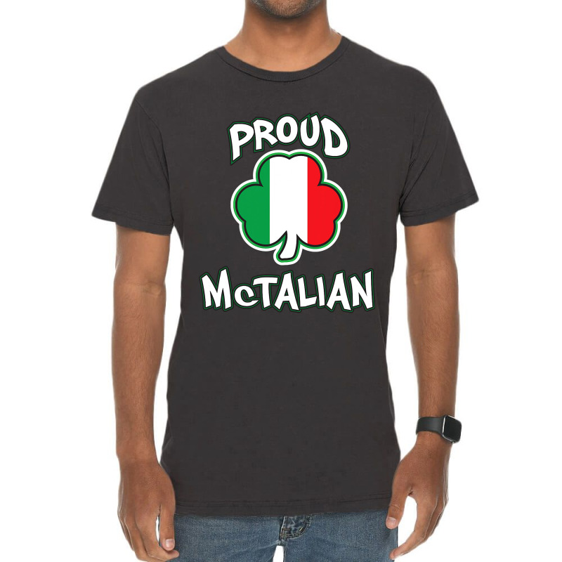 Mctalian Irish And Italian Pride Shamrock St Patricks Day Vintage T-shirt | Artistshot