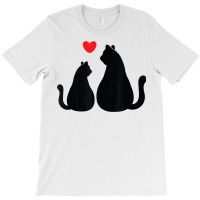 2 Cats Loving Each Other With Heart Feline Graphic T Shirt T-shirt | Artistshot