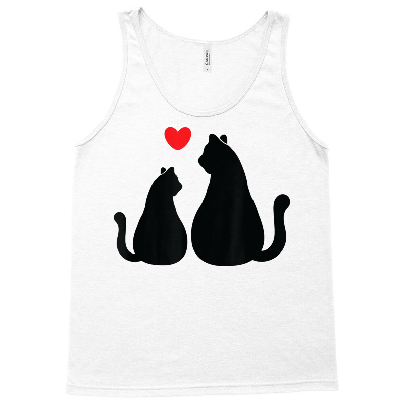 2 Cats Loving Each Other With Heart Feline Graphic T Shirt Tank Top | Artistshot