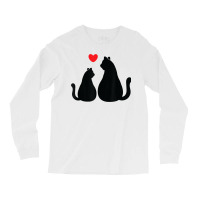 2 Cats Loving Each Other With Heart Feline Graphic T Shirt Long Sleeve Shirts | Artistshot