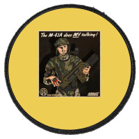 The M41a Does My Talking Round Patch | Artistshot