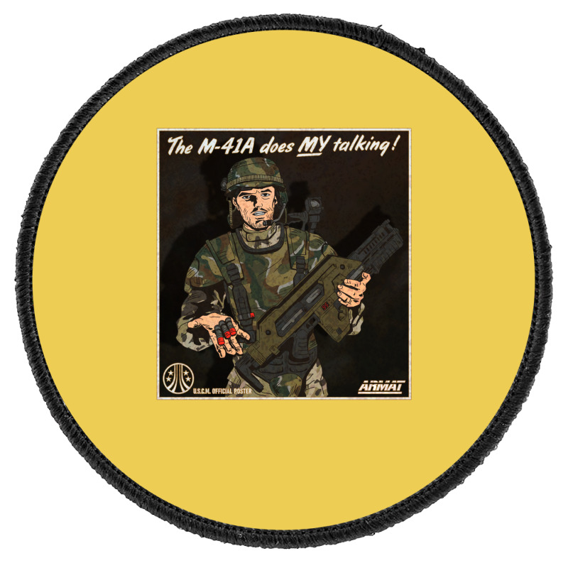 The M41a Does My Talking Round Patch | Artistshot