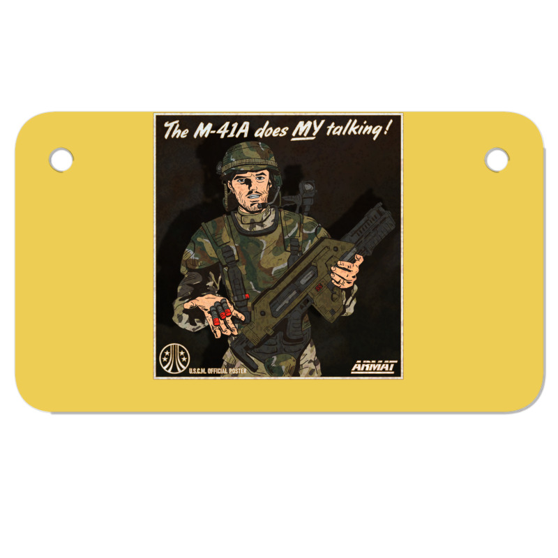 The M41a Does My Talking Motorcycle License Plate | Artistshot