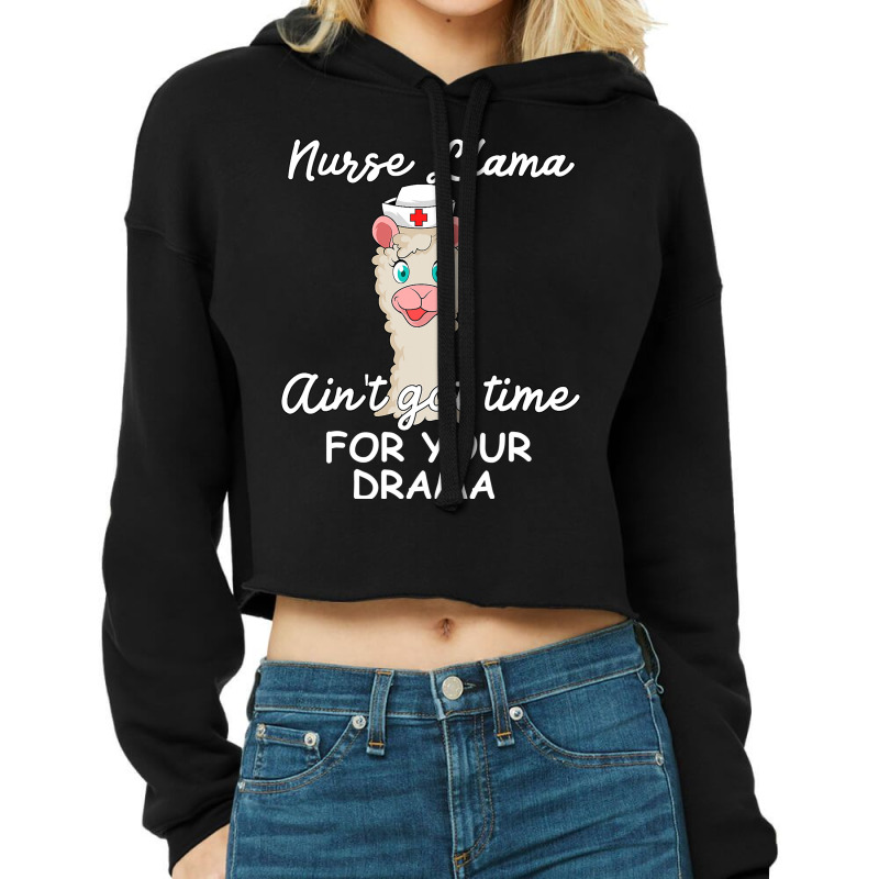 Nurse Llama Funny Nursing Registered Practitioner Gift Cropped Hoodie | Artistshot